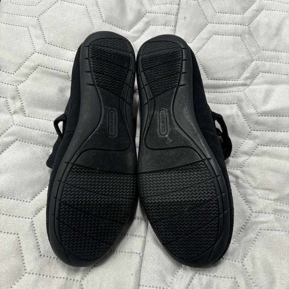 Land's End Mary Jane Girls Comfort Shoes Black NWOB New Size 7Y Adjustable Strap